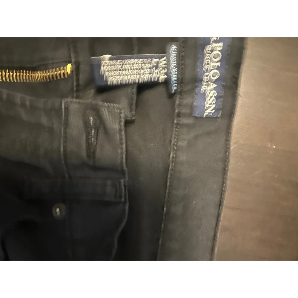 US Polo Assn Mens Activate Stretch Slim Straight Pants Black 34x30 Five Pocket